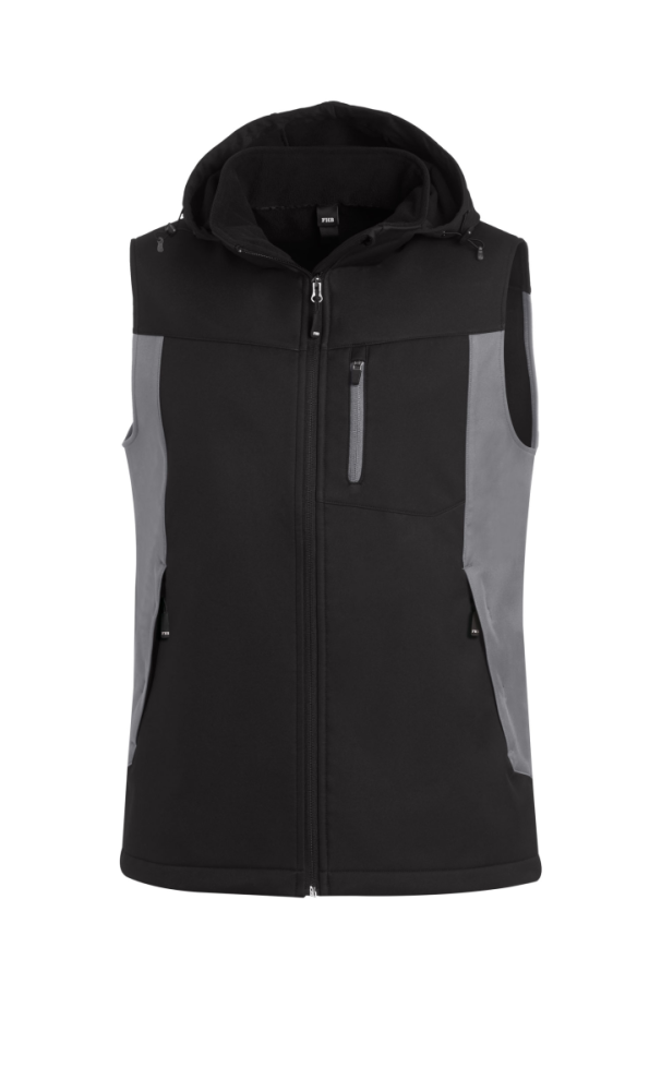 FHB JUSTUS Softshellweste, grau-schwarz, Gr.