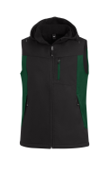 FHB JUSTUS Softshellweste, grün-schwarz, Gr. XS