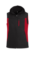 FHB JUSTUS Softshellweste, rot-schwarz, Gr. 5XL