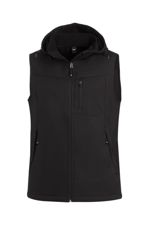 FHB JUSTUS Softshellweste, schwarz-schwarz-RV, Gr.