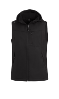 FHB JUSTUS Softshellweste, schwarz-schwarz-RV, Gr. XS