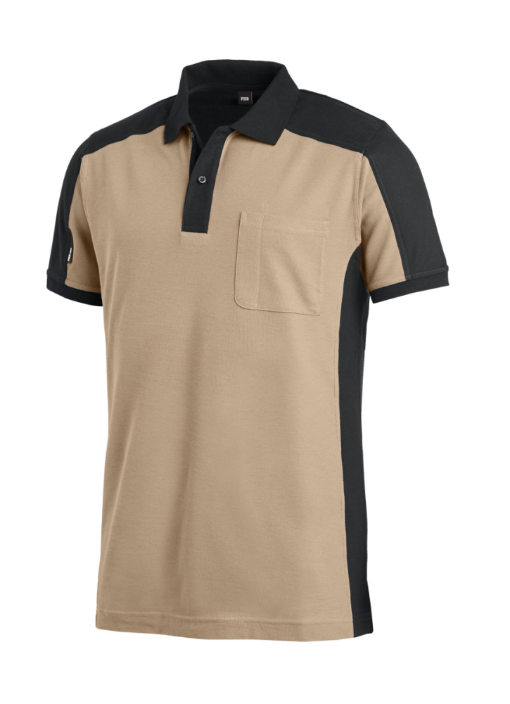 FHB KONRAD Polo-Shirt, beige-schwarz, Gr.