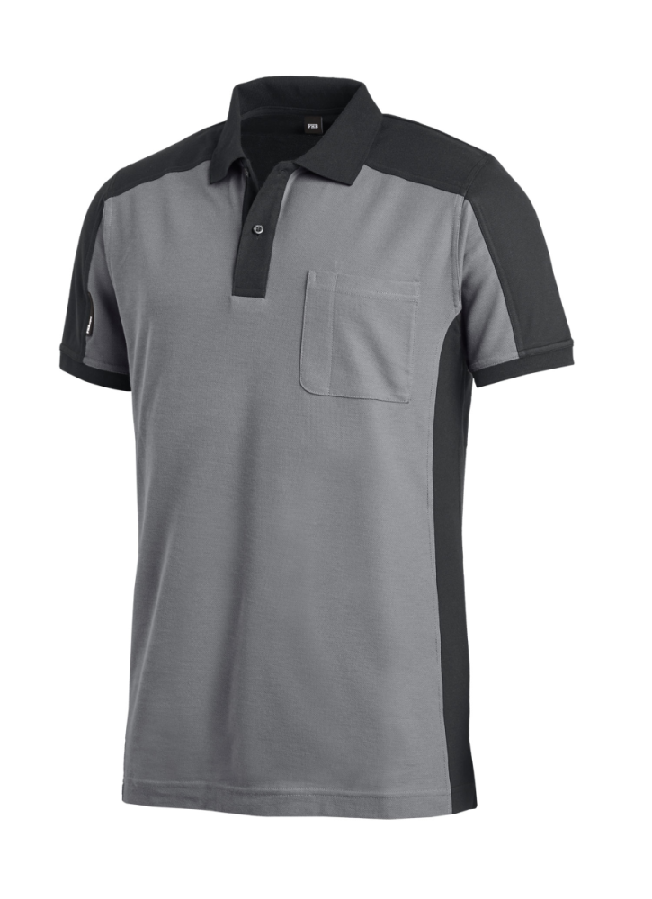 FHB KONRAD Polo-Shirt, grau-schwarz, Gr.