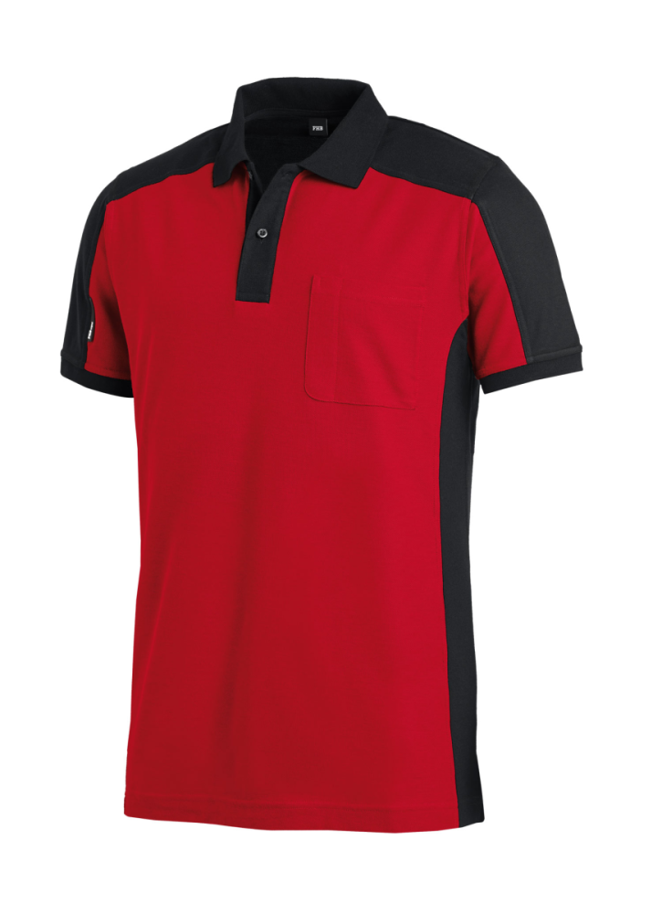 FHB KONRAD Polo-Shirt, rot-schwarz, Gr.