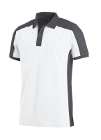 FHB KONRAD Polo-Shirt, weiss-anthrazit, Gr. L