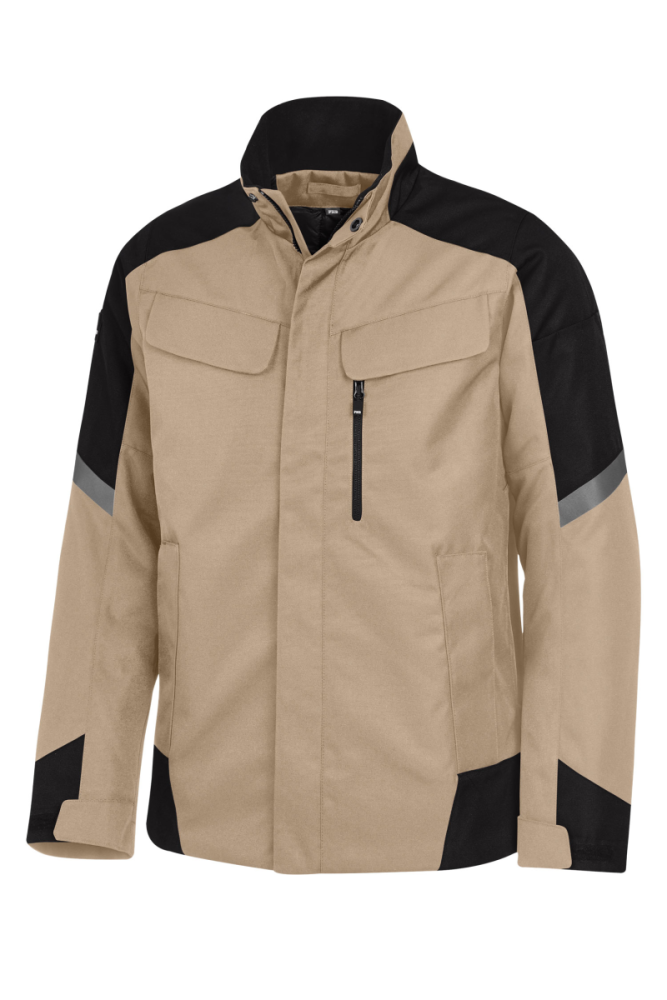 FHB LARS Arbeitsjacke, beige-schwarz, Gr. 4XL