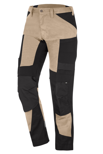 FHB LEO Arbeitshose elastisch, beige-schwarz, Gr.
