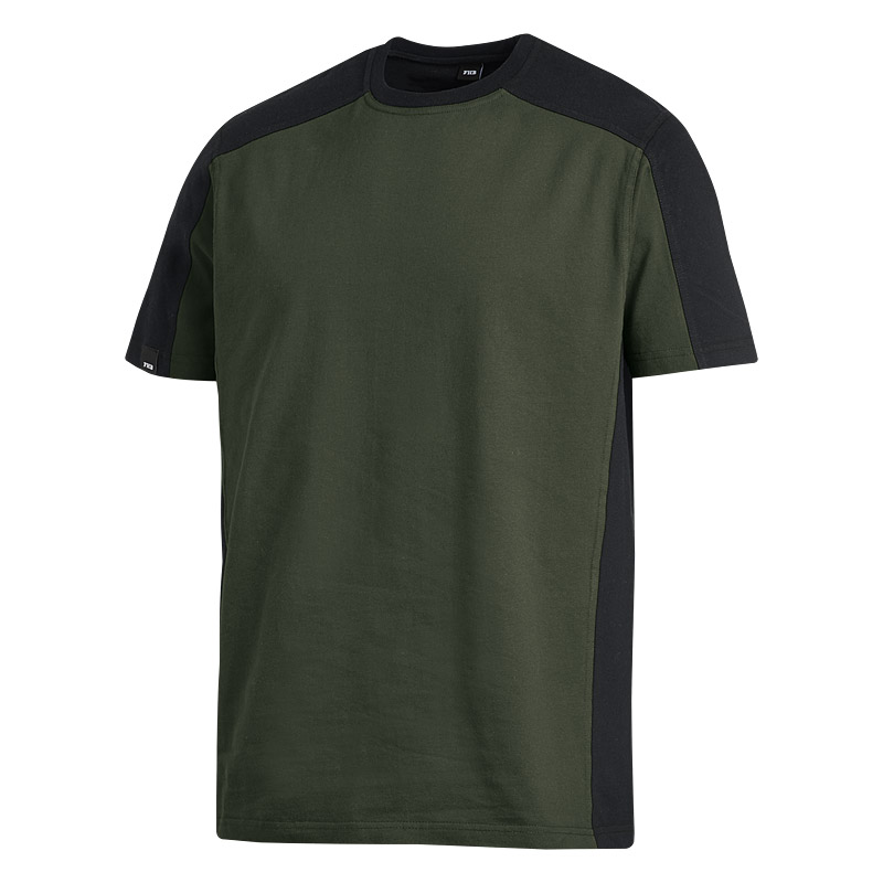 FHB MARC T-Shirt zweifarbig, oliv-schwarz, Gr. 4XL
