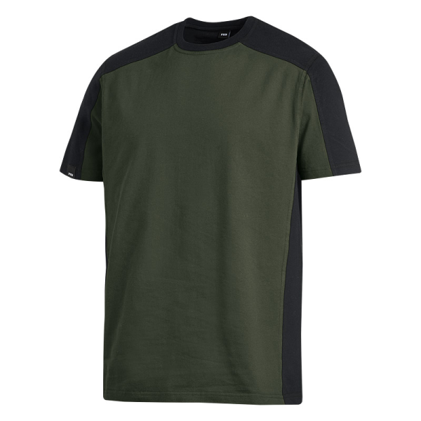 FHB MARC T-Shirt zweifarbig, oliv-schwarz, Gr.