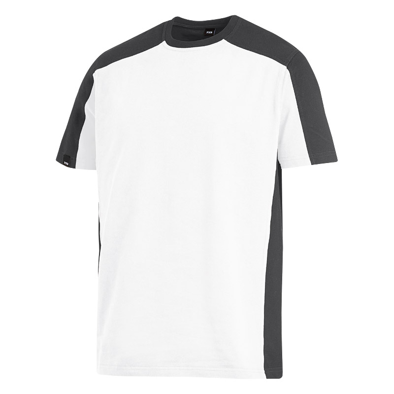 FHB MARC T-Shirt zweifarbig, weiß-anthrazit, Gr. 2XL