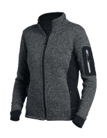 FHB MARIEKE Strick-Fleece-Jacke Damen, anthrazit-schwarz, Gr. M