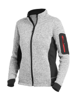 FHB MARIEKE Strick-Fleece-Jacke Damen, grau-schwarz, Gr. 2XL