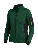 FHB MARIEKE Strick-Fleece-Jacke Damen, grün-schwarz, Gr. 2XL
