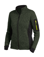 FHB MARIEKE Strick-Fleece-Jacke Damen, oliv-schwarz, Gr. L