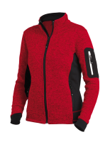 FHB MARIEKE Strick-Fleece-Jacke Damen, rot-schwarz, Gr. XS