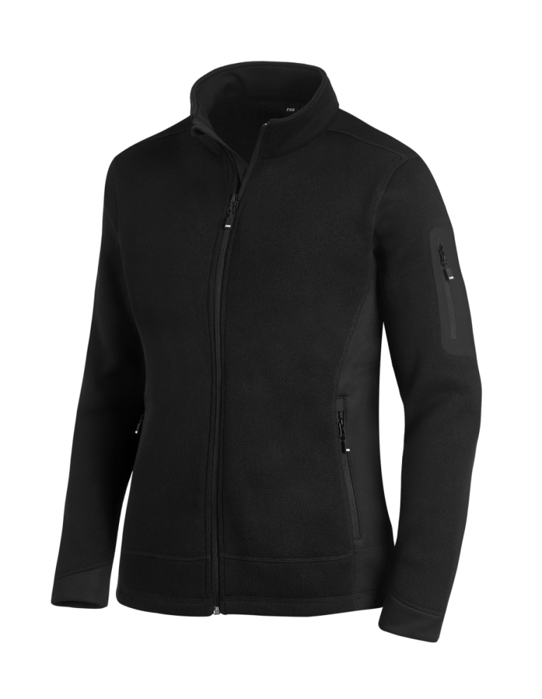 FHB MARIEKE Strick-Fleece-Jacke Damen, schwarz, Gr. 2XL