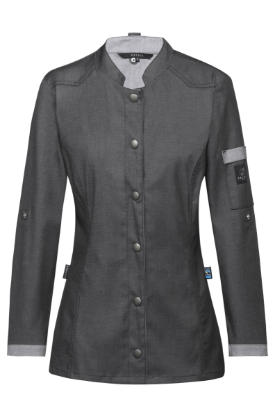 Greiff Damen-Kochjacke Biker Regular Fit, denimoptik anthrazit