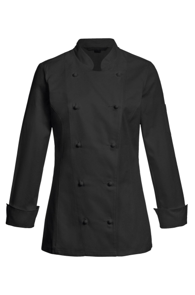 Greiff Damen Kochjacke Langarm Regular Fit, schwarz