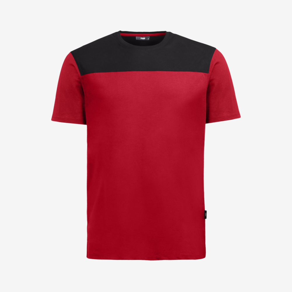 FHB KNUT T-Shirt Herren, rot-schwarz, Gr. 4XL