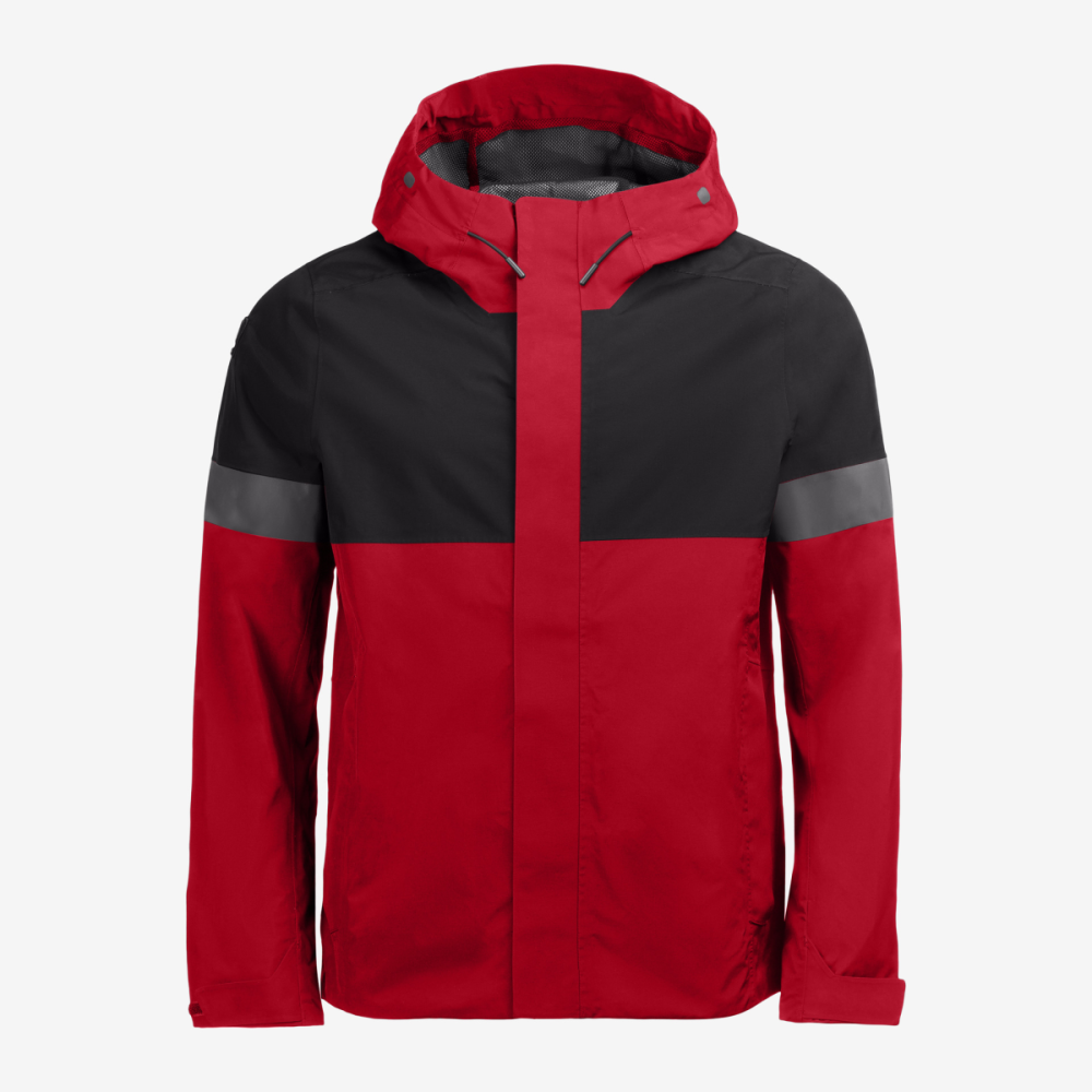 FHB LUCA Regenjacke, rot-schwarz, Gr. S