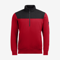 FHB ROB Zip-Sweatshirt, rot-schwarz, Gr. L