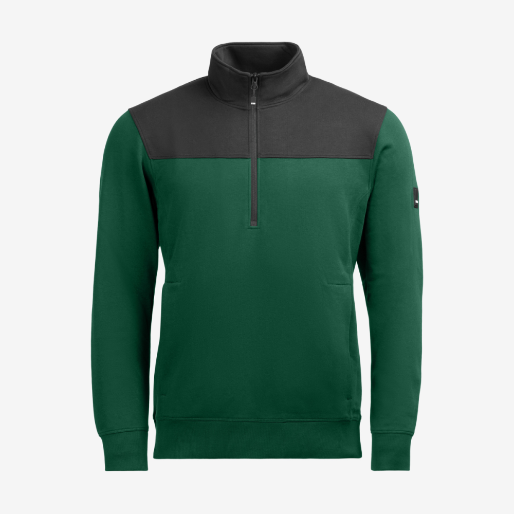 FHB ROB Zip-Sweatshirt, grün-schwarz, Gr. S