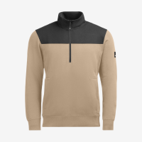 FHB ROB Zip-Sweatshirt, beige-schwarz, Gr. M