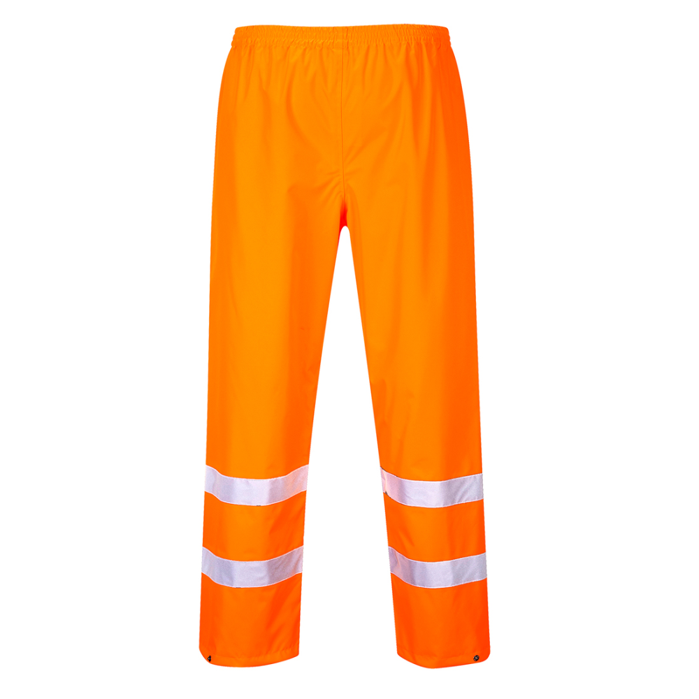 Atmungsaktive Warnschutz Regenhose orange XL